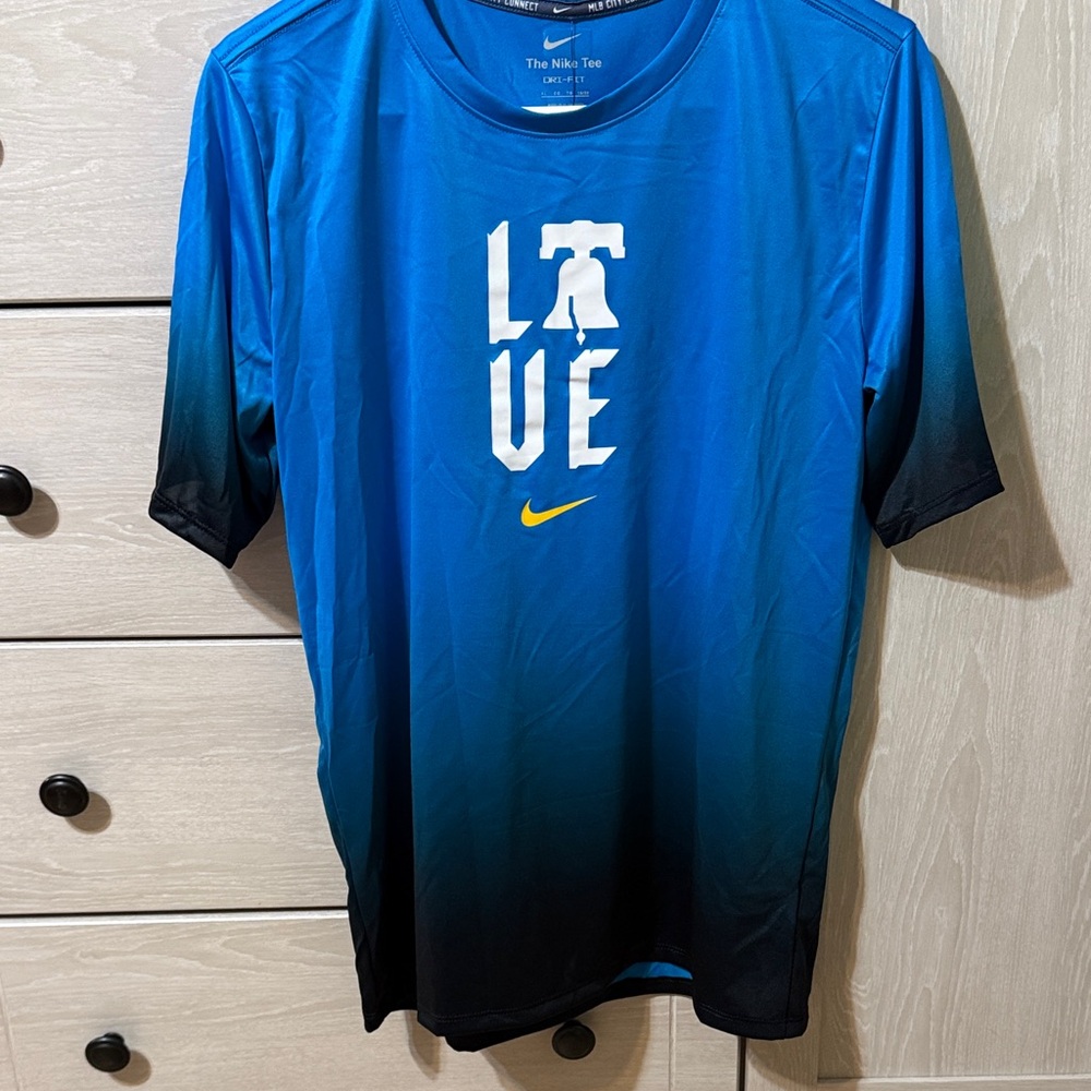 Nike Blue Gradient LOVE Dri-FIT Tee - Philadelphia Phillies, MLB City Connect